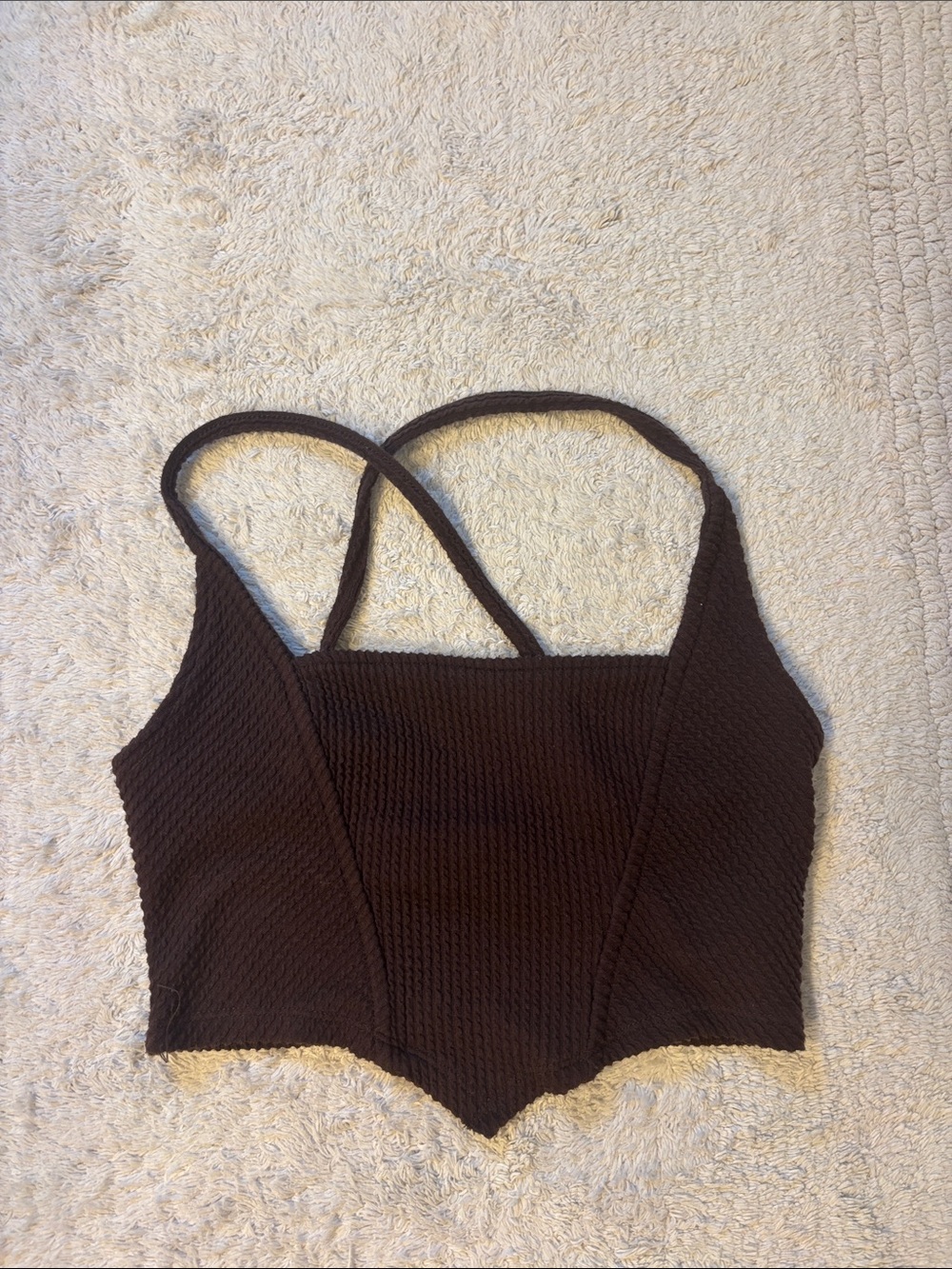 Urban Outfitters Chocolate Brown Ribbed Crop Top